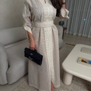 قفطان مغربي يرجي كتابه الطول والكتف والصدر بالملاحظات